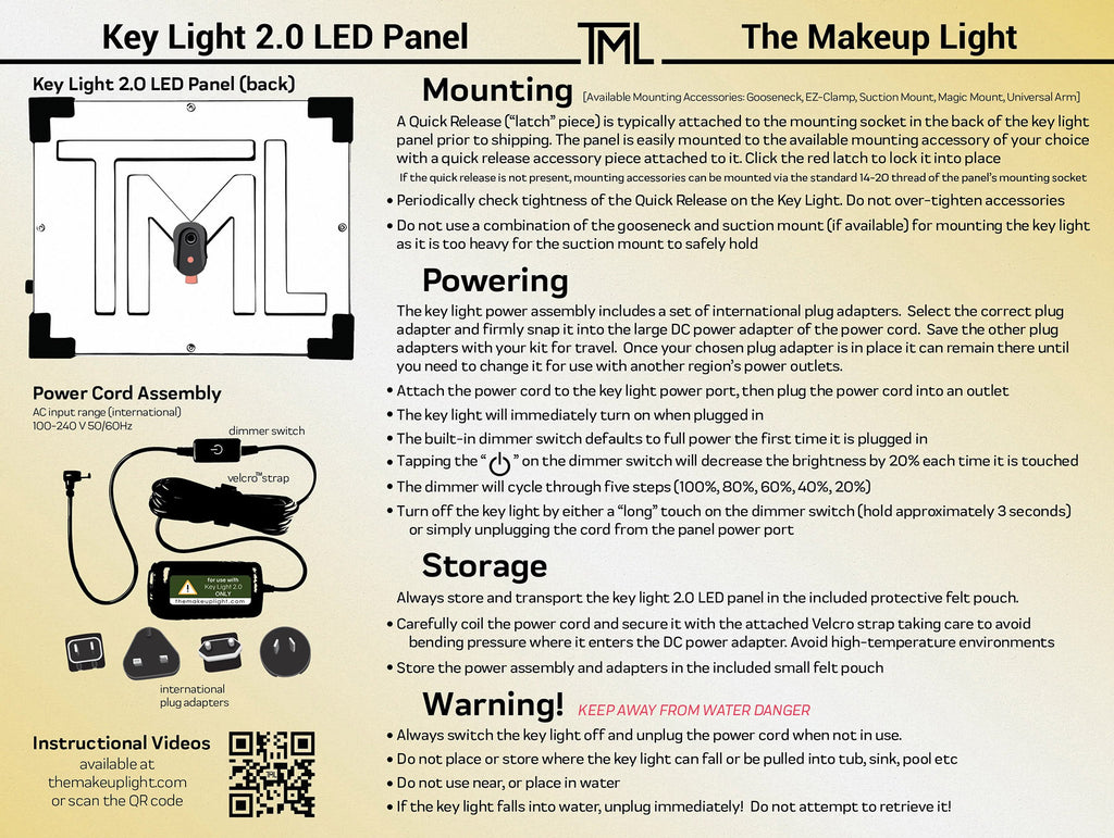 Key Light Instruction Card