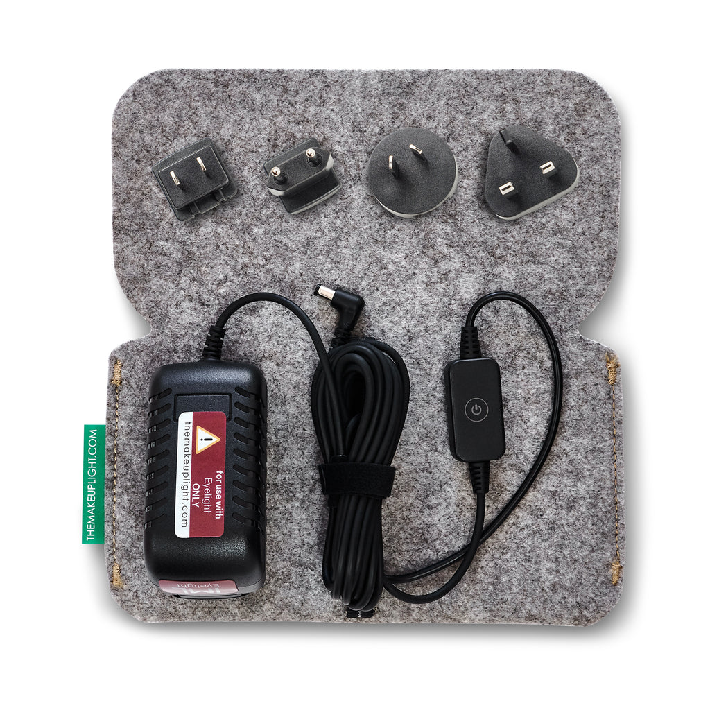 Eyelight power assembly with felt pouch