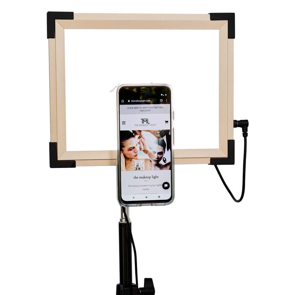 A Magnet Mount with phone attached to a Key Light