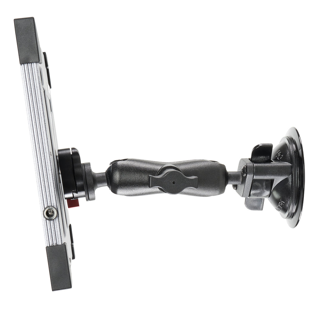 Side view of fully extended Suction Mount on a light panel